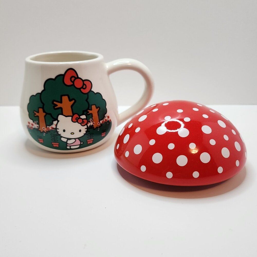 🍄Hello Kitty Mushroom Top Mug🍄 Cottagecore | 16 oz | Red, White Polka Dot NEW